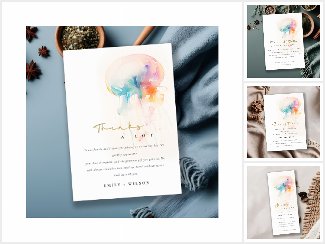 Colorful Watercolor Underwater Jellyfish Wedding