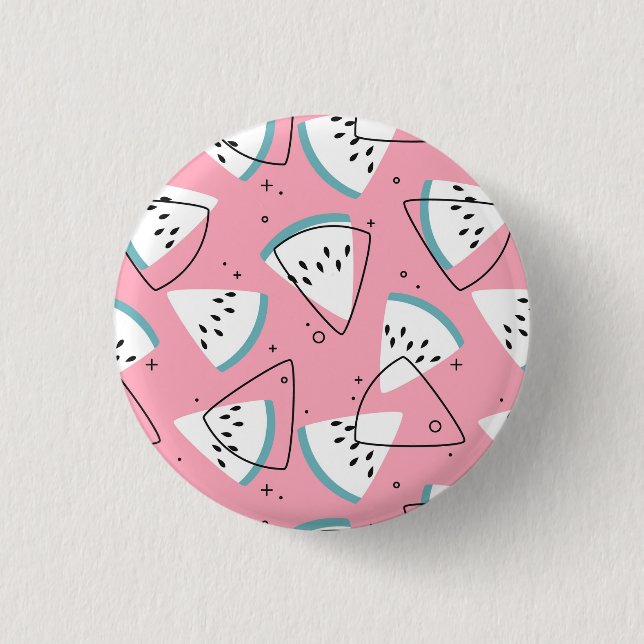 Colorful Watercolor Watermelons Button (Front)
