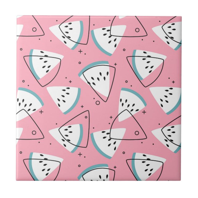 Colorful Watercolor Watermelons Ceramic Tile (Front)