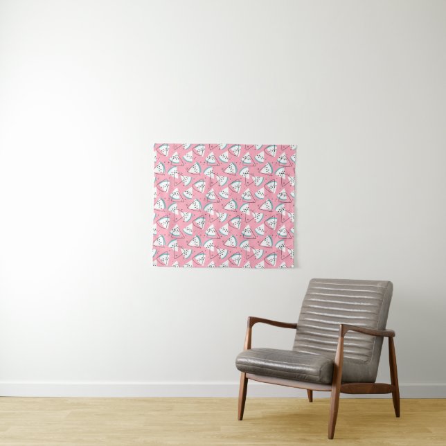 Colorful Watercolor Watermelons Tapestry (In Situ (Horizontal))