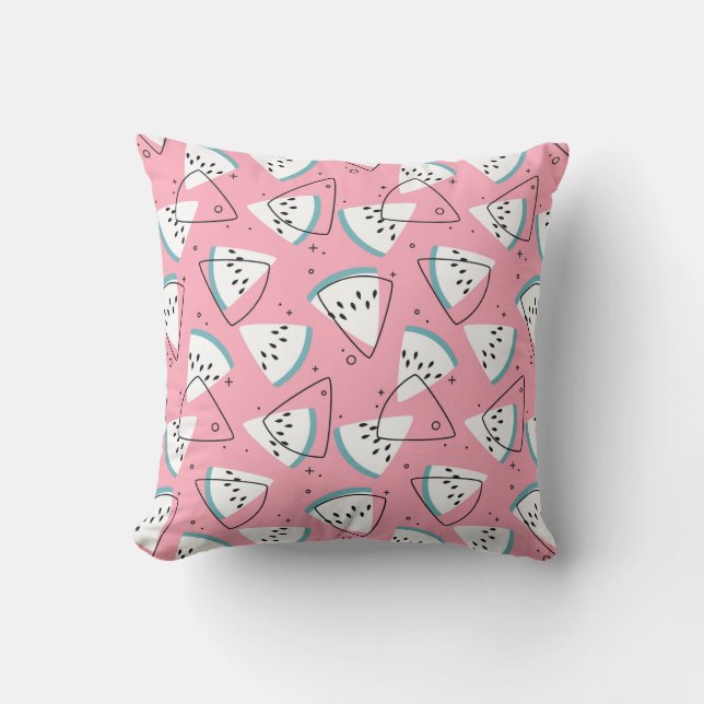 Colorful Watercolor Watermelons Throw Pillow (Front)