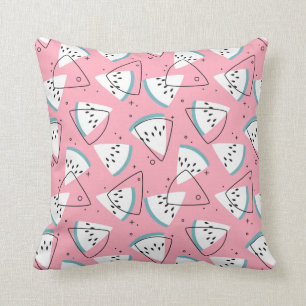 Colorful Watercolor Watermelons Throw Pillow