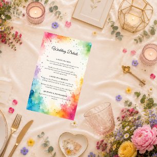 Colorful Watercolor Wedding Enclosure Card