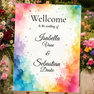 Colorful Watercolor Wedding Foam Board