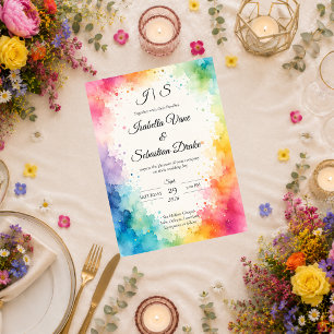Colorful Watercolor Wedding Invitation