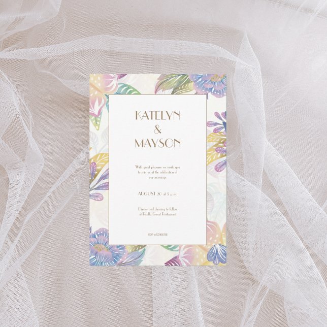 Colorful Watercolor wedding Invitation (1)