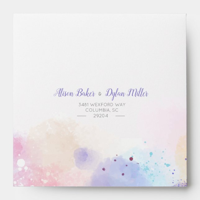 Colorful Watercolor Wedding Suite Envelope (Front)