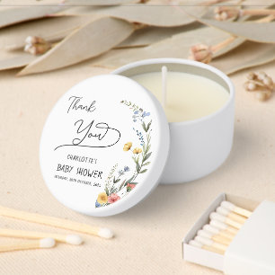 Colorful Watercolor Wildflower Baby Shower Mini Candle Favors