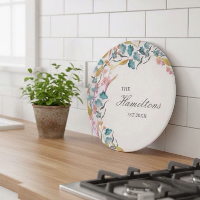 Colorful Watercolor Wildflower Established Cutting Board (Creator Uploaded)