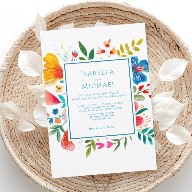 Colorful Watercolor Wildflower Floral  Invitation (Creator Uploaded)