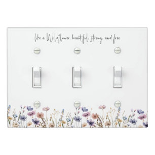 Colorful Watercolor Wildflower Light Switch Cover