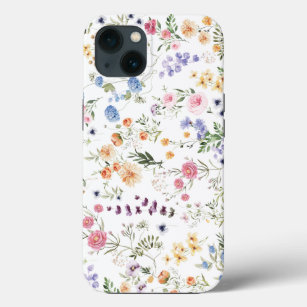 Colorful Watercolor Wildflower Meadow iPhone 13 Case
