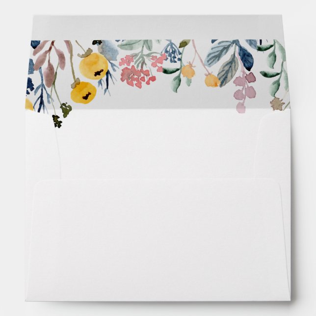 Colorful Watercolor Wildflower Meadow Envelope (Back (Bottom))