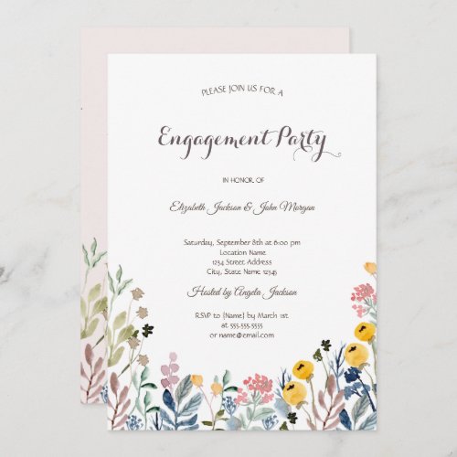 Colorful Watercolor Wildflower Meadow Invitation