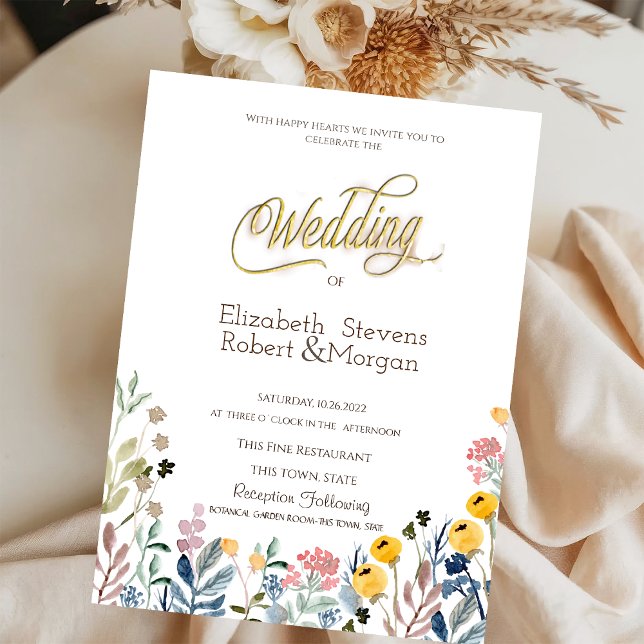 Colorful Watercolor Wildflower Meadow  Invitation (Creator Uploaded)