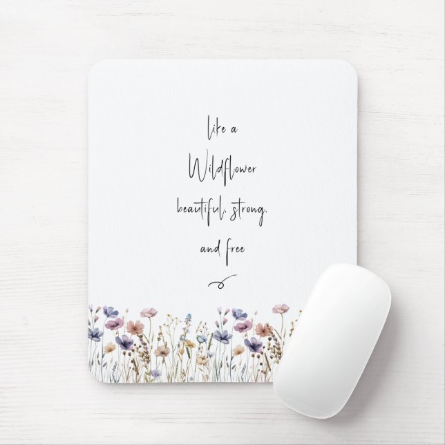 Colorful Watercolor Wildflower Mouse Pad (With Mouse)