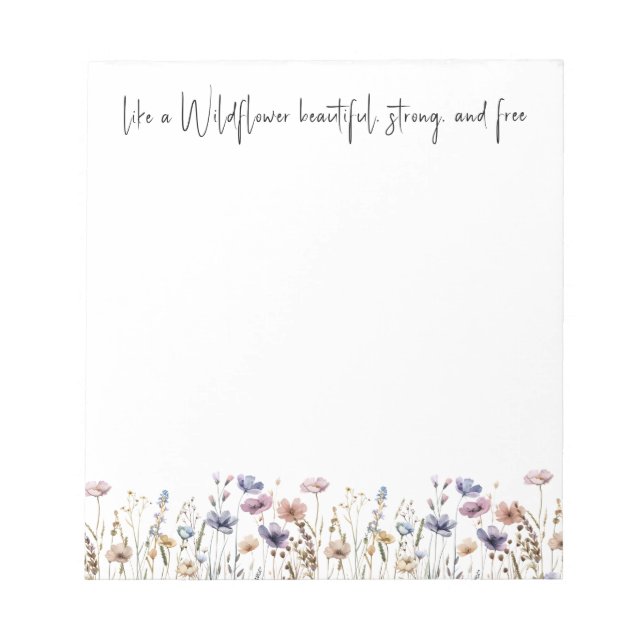 Colorful Watercolor Wildflower Notepad (Front)