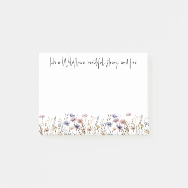 Colorful Watercolor Wildflower Post-it Notes (Front)