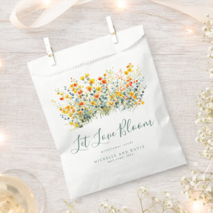 Colorful Watercolor Wildflower Seed Wedding Favor Bag