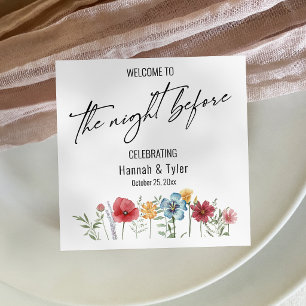 Colorful Watercolor Wildflower The Night Before Napkins