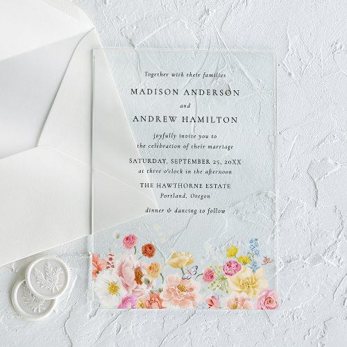 Colorful Watercolor Wildflower Wedding