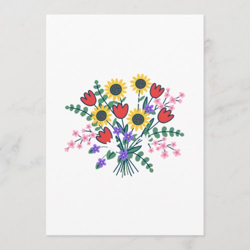 Colorful Watercolor Wildflower Wedding Program Car