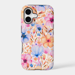 Colorful Watercolor Wildflowers Floral Pattern iPhone 17 Case