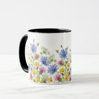 Colorful Watercolor Wildflowers Mug