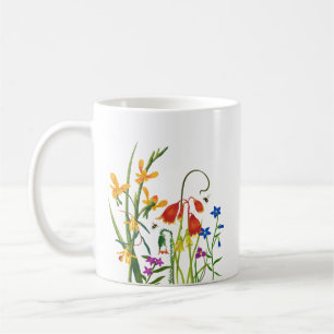 Colorful Watercolor Wildflowers Summer Coffee Mug