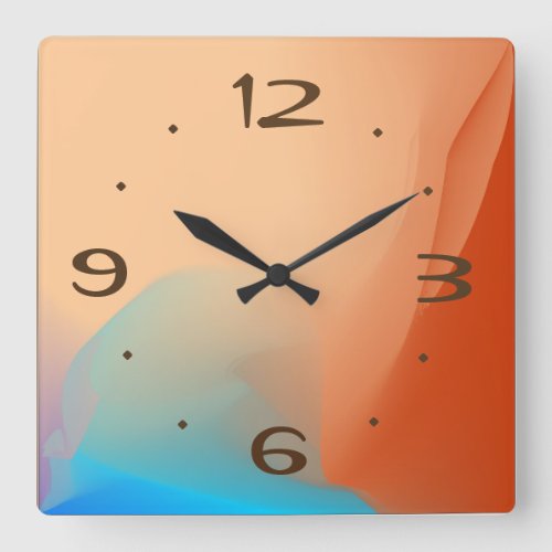 Colorful Watercolor with Tan Nos  Plain Clocks
