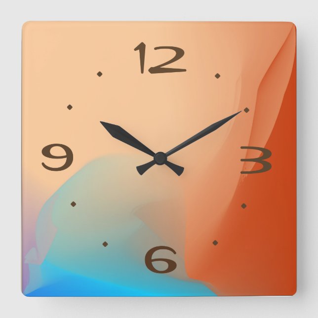 Colorful Watercolor with Tan Nos > Plain Clocks (Front)