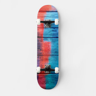 Colorful Watercolor Wood Abstract #10 Skateboard Deck