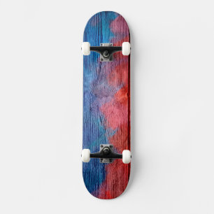 Colorful Watercolor Wood Abstract #12 Skateboard Deck