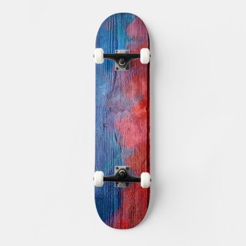 Colorful Watercolor Wood Abstract 12 Skateboard Deck