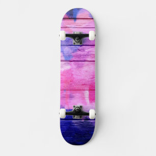 Colorful Watercolor Wood Abstract #8 Skateboard