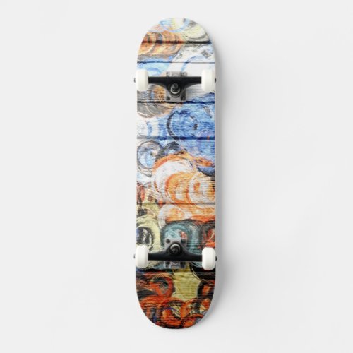 Colorful Watercolor Wood Abstract Skateboard Deck