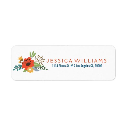 Colorful Watercolors Floral Ornament Label