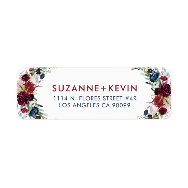 Colorful watercolors flowers bouquet label (Front)