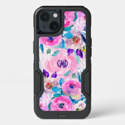 Colorful Watercolors Flowers Collage iPhone 13 Case