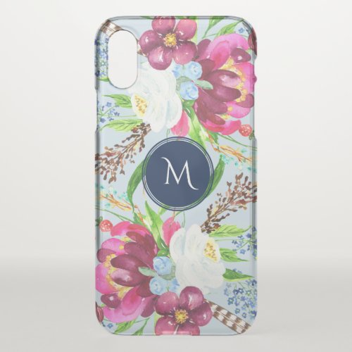 Colorful watercolors flowers composition iPhone x case