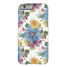 Colorful Watercolors Flowers Pattern GR2 Barely There iPhone 6 Case