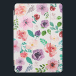 Colorful Watercolors Flowers Pattern iPad Pro Cover<br><div class="desc">Elegant modern watercolors flowers pattern with optional monogram.</div>