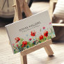 Colorful Watercolors Flowers & Red Poppies Business Card