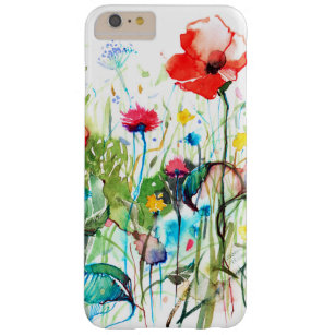 Colorful Watercolors Red Poppy's & Spring Flowers Barely There iPhone 6 Plus Case