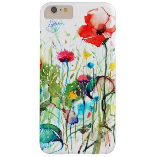 Colorful Watercolors Red Poppys  Spring Flowers Barely There iPhone 6 Plus Case