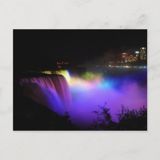 Colorful waterfall postcard