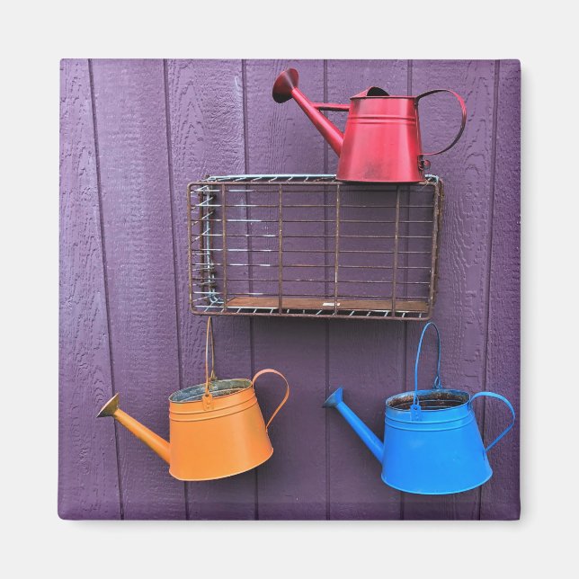 Colorful Watering Cans Magnet (Front)