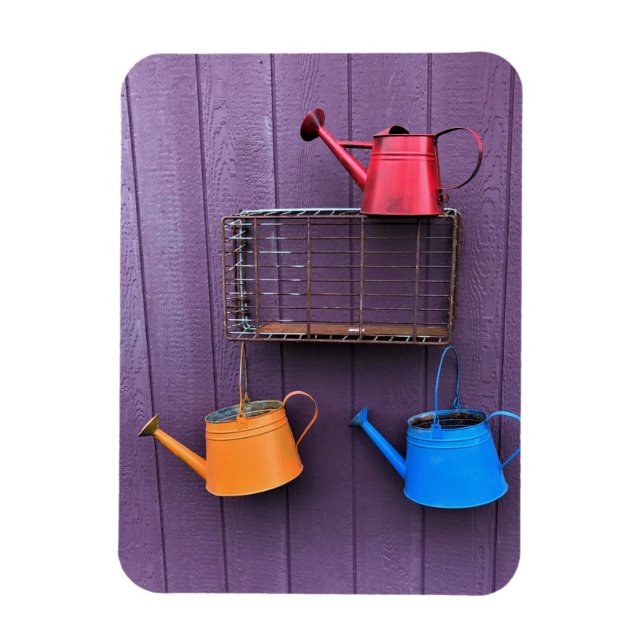 Colorful Watering Cans Magnet (Vertical)
