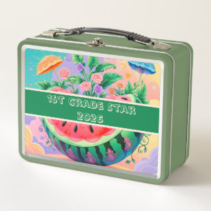 Colorful watermelon 1st grade star 2025 metal lunch box