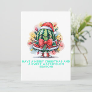 Colorful watermelon Christmas tree Holiday Card